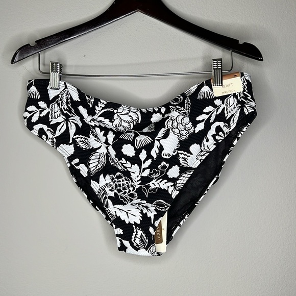 Artesands Swim Cantata Forte Monet Curve Fit Bikini Bottoms Black White Floral - Picture 1 of 6